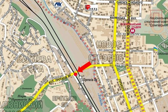 Схема рекламной плоскости по адресу Федорова ул., в сторону Протасов Яр ул., путепровод, правый