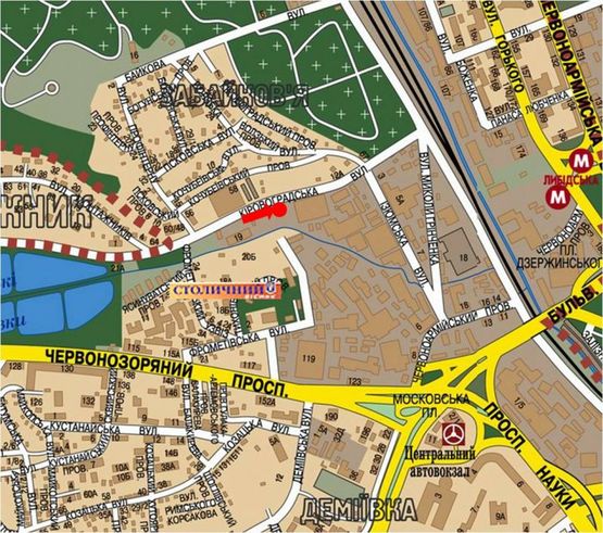 Схема рекламной плоскости по адресу Брожко ул. (бывш. Кировоградская ул.), напротив АЗС "Glusco", в сторону Гринченко ул.