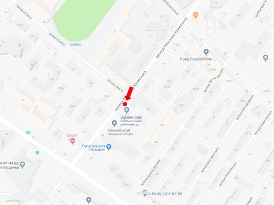 Схема рекламной плоскости по адресу Кривоноса ул. / ул. Освиты, в сторону пр. Лобановского (бывш. Краснозвездный)