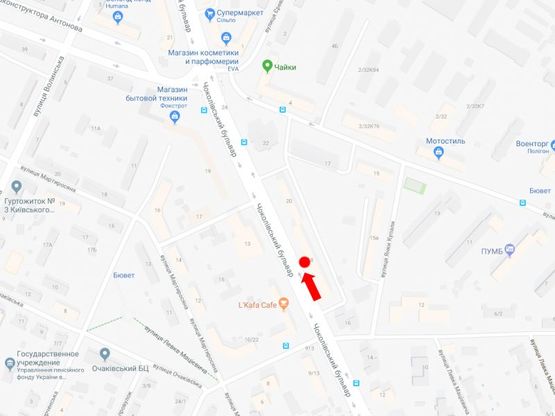 Схема рекламної площини за адресою Чоколовский бул., 18, в сторону ст. м. "Шулявская"