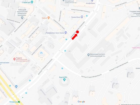 Схема рекламной плоскости по адресу Алмазова ул. (бывш. Кутузова ул.), 1, на разделителе, в сторону пл. Славы