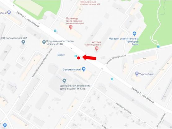 Схема рекламної площини за адресою Соломенская ул, 24, рынок, в сторону Соломенской пл., Воздухофлотского пр.