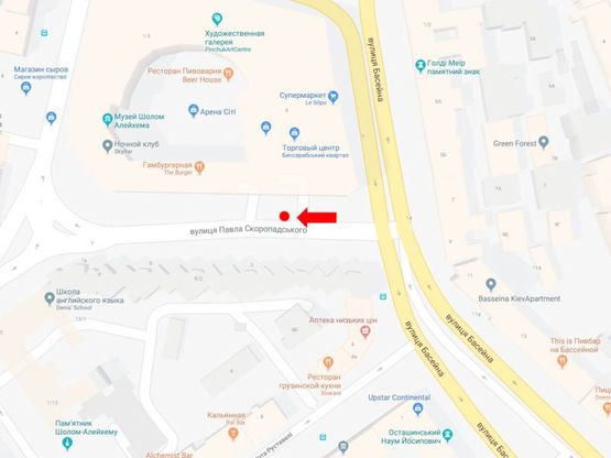 Схема рекламної площини за адресою Бассейная, 6, ТЦ "Арена сити" и "Мандарин плаза", в сторону ул. Б. Васильковская