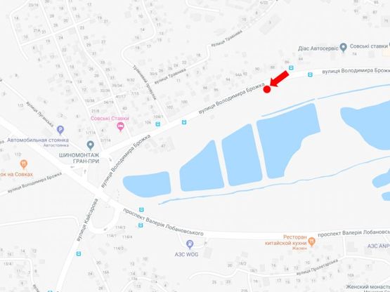 Схема рекламной плоскости по адресу Брожко ул. (бывш. Кировоградская ул.), в сторону пр. Лобановского