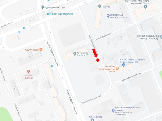 Схема рекламної площини за адресою Индустриальный пер., 2, в сторону ул. Гетьмана, ст. м. "Шулявская"