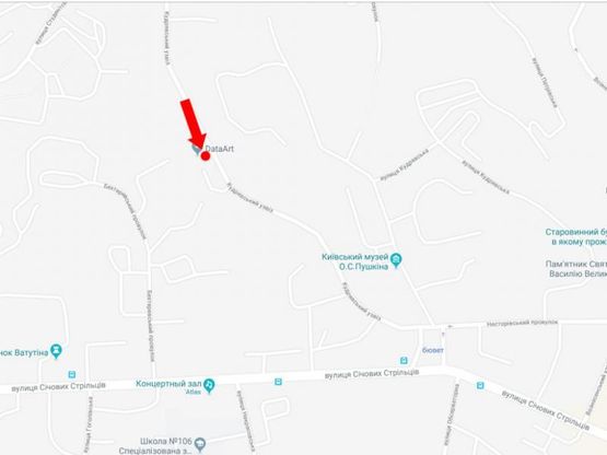 Схема рекламної площини за адресою Кудрявский спуск, 5, в сторону центра