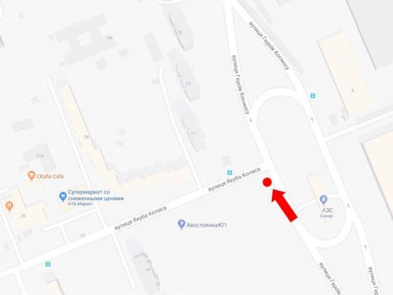 Схема рекламної площини за адресою Героев Космоса ул. / Коласа ул., возле супермаркета "Фуршет" в сторону ул. Жмеринской