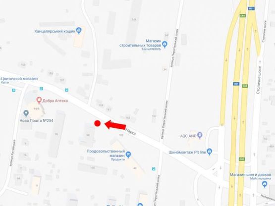 Схема рекламної площини за адресою Науки пр., 98 / Науки пр., 102 в сторону Демеевской пл