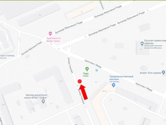 Схема рекламной плоскости по адресу Тампере ул., 17/2  - пр. Мира, на светофоре, в сторону бул. Верховного Совета