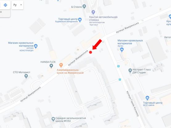 Схема рекламной плоскости по адресу Жмеринская ул., 26 - ул. Героев Космоса, в сторону Кольцевой дороги