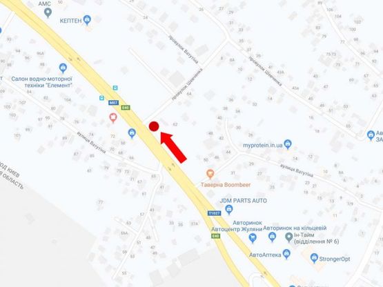 Схема рекламної площини за адресою Кольцевая дорога - пер.Шевченка, перед Жулянским мостом, в сторону пр. Победы