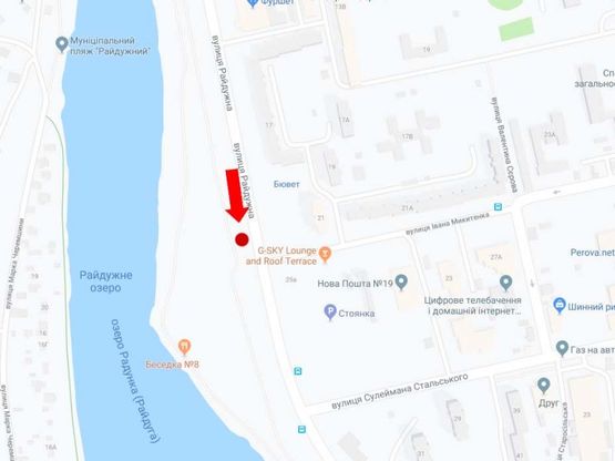 Схема рекламной плоскости по адресу Радужная ул., 21 - ул. Микитенко, к бул. Перова