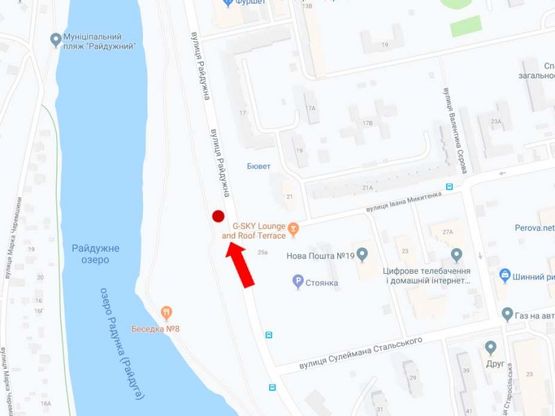 Схема рекламної площини за адресою Радужная ул., 21 - ул. Микитенко, к ул. Кибальчича