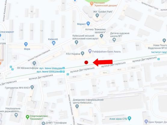 Схема рекламной плоскости по адресу Дегтяревская ул., 62, в сторону ст.м. "Берестейская"