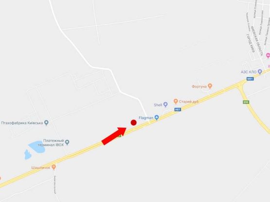 Схема рекламной плоскости по адресу Броварской пр., возле магазина "Flagman", из центра