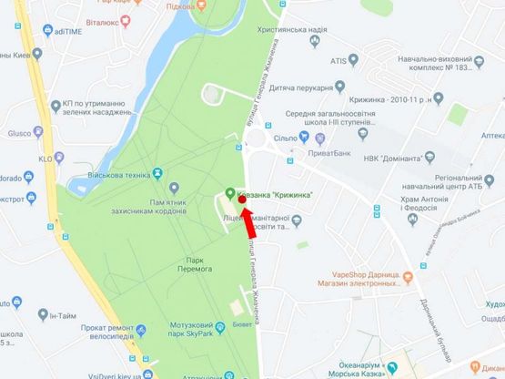 Схема рекламної площини за адресою Жмаченка ул., 7, в сторону Дарницкий бул.