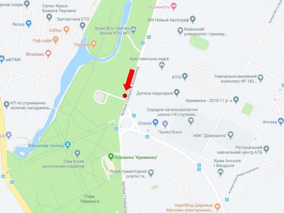 Схема рекламної площини за адресою Жмаченка ул., 9, в сторону сторону Броварского пр.