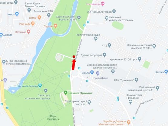 Схема рекламної площини за адресою Жмаченка ул., 9, в сторону сторону ул. Курнатовского