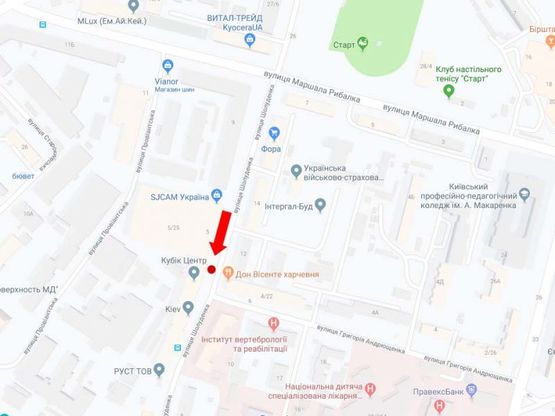 Схема рекламной плоскости по адресу Шолуденка ул., 5/25 - ул. Андрющенко, в сторону пр. Победы