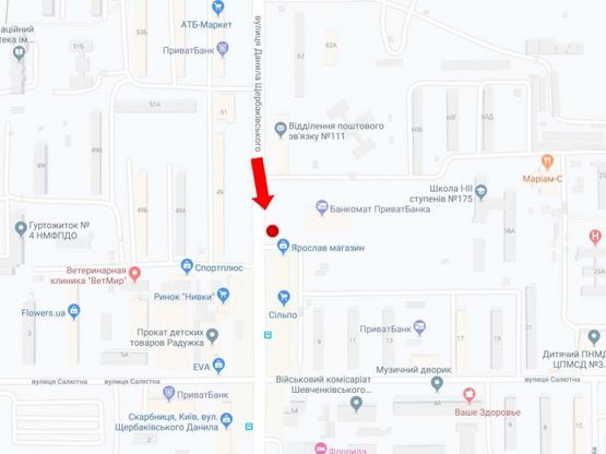 Схема рекламної площини за адресою Щербаковского ул., 58, возле супермаркета "Мегамаркет", рынка "Нивки", в сторону ст.м. "Нивки"