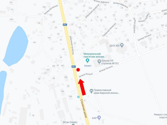 Схема рекламной плоскости по адресу Столичное шоссе - ул. Лесничая, в сторону центра