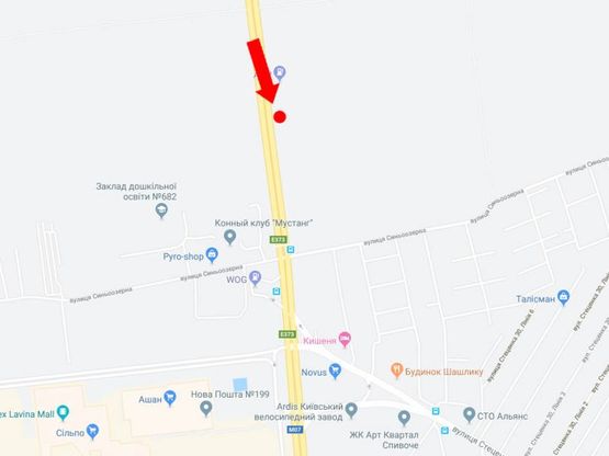 Схема рекламной плоскости по адресу Городская ул., возле АЗС "ANP", в сторону ТРЦ "Лавина", супермаркетов "Ашан", "Эпицентр"