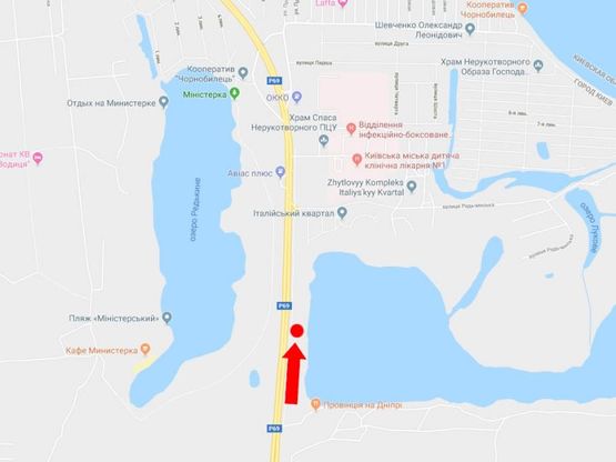 Схема рекламной плоскости по адресу Богатырская ул., в сторону Вышгорода