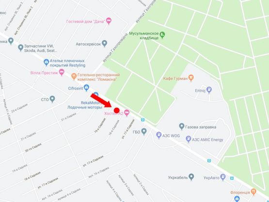 Схема рекламной плоскости по адресу Стеценко ул., 200 м. АЗС "WOG", в сторону центра