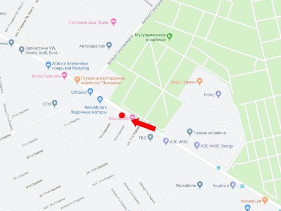 Схема рекламной плоскости по адресу Стеценко ул., 200 м. АЗС "WOG", в сторону ТРЦ "Лавина", супермаркетов "Ашан", "Эпицентр"