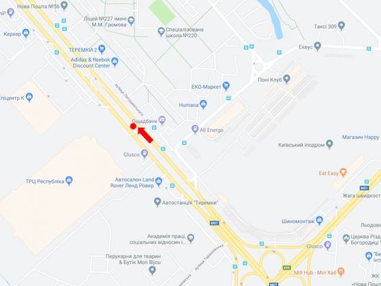 Схема рекламной плоскости по адресу Кольцевая дорога, напротив супермаркета "Эпицентр", разделитель, в сторону пр. Победы