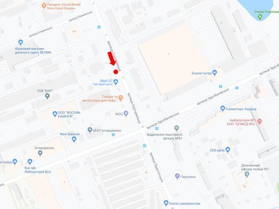 Схема рекламной плоскости по адресу Сортировочная ул. - ул. Клеманская, в сторону Здолбуновская ул.