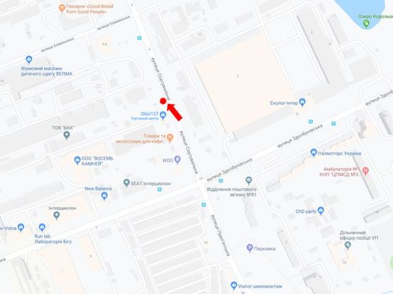 Схема рекламної площини за адресою Сортировочная ул. - ул. Клеманская, в сторону Дарницкого шоссе