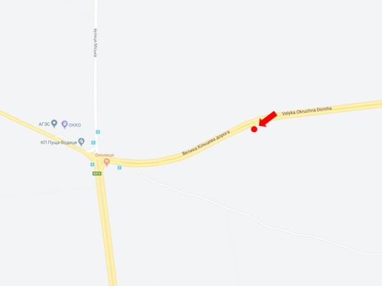 Схема рекламной плоскости по адресу Большая Кольцевая дорога,700 м. до Пущи Водицы, ул. Городская