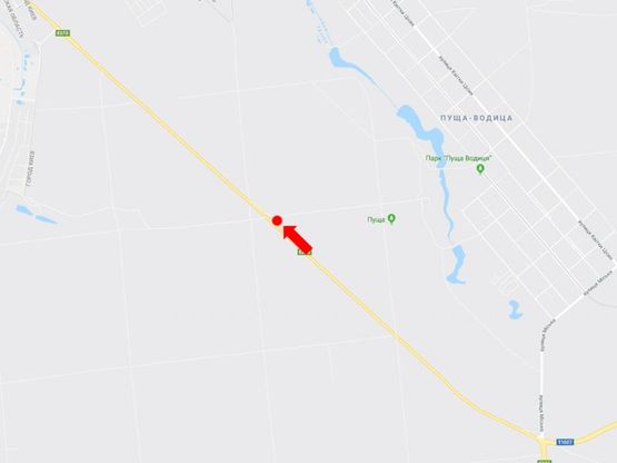 Схема рекламной плоскости по адресу Гостомельское шоссе, 3 км. от Киева, в сторону Ирпеня, Гостомеля, Бучи
