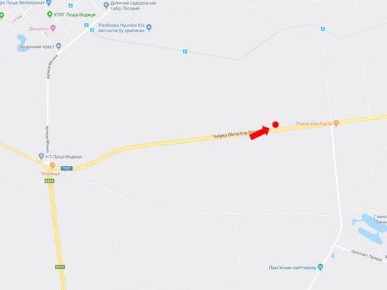 Схема рекламної площини за адресою Большая Кольцевая дорога, 2 км. от Пущи Водицы , в сторону ул. Газопроводной, Минского пр.