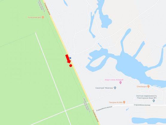 Схема рекламной плоскости по адресу Столичное шоссе ул. - ул. Липская, в сторону из Киева