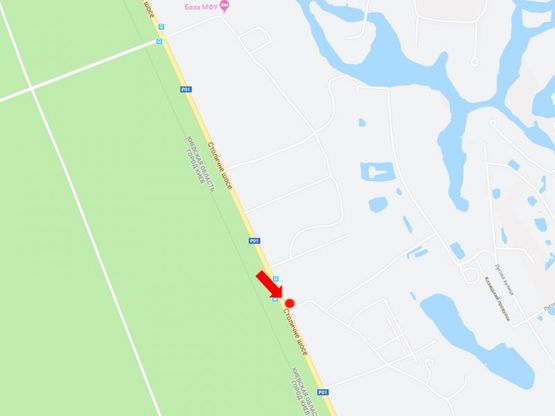 Схема рекламної площини за адресою Столичное шоссе ул., возле остановки "Лагерь "Дружба", в сторону из Киева