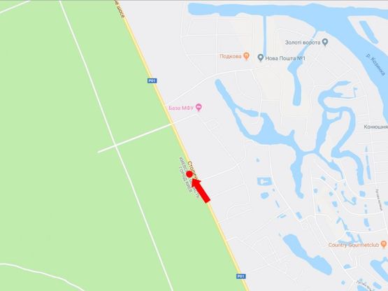 Схема рекламной плоскости по адресу Столичное шоссе ул., возле остановки "Пансионат "Сокол", в сторону Киева