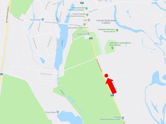 Схема рекламної площини за адресою Столичное шоссе, ост. "санаторий Конча Заспа", в центр