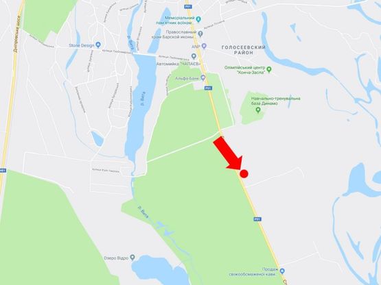 Схема рекламної площини за адресою Столичное шоссе, ост. "санаторий Конча Заспа", из центра