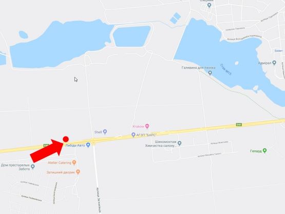 Схема рекламной плоскости по адресу Победы пр. - ул. Связистов, поворот на ЖК "Чайка", в центр