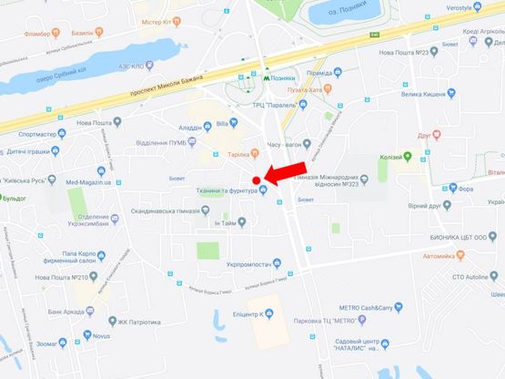 Схема рекламной плоскости по адресу Гришко, 10 - пр. Григоренко, напротив ресторона "Тарелка" в сторону ТРЦ "Аладдин"