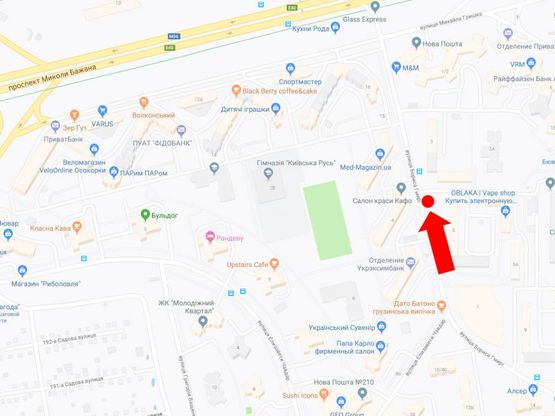 Схема рекламной плоскости по адресу Гмыри ул. 5, в сторону пр. Бажана