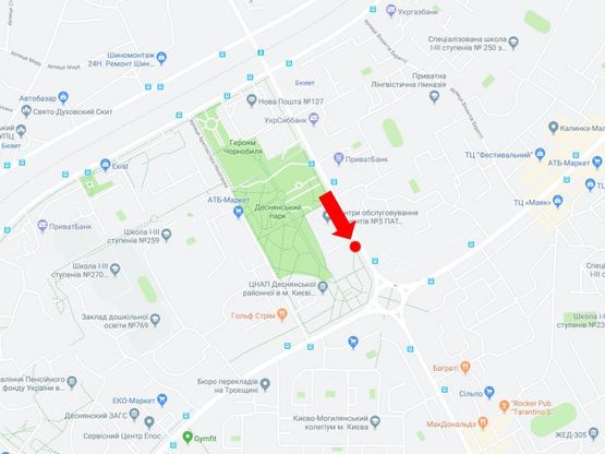 Схема рекламної площини за адресою Драйзера ул. - Маяковского пр., кинотеатр "Флоренция", в сторону Маяковского пр.