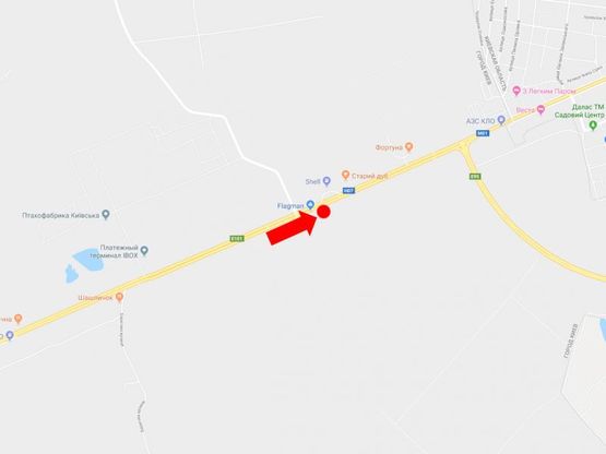 Схема рекламной плоскости по адресу Броварской пр., возле магазина "Flagman", из центра