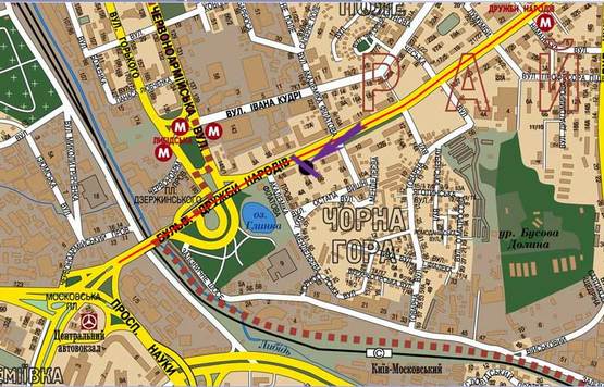 Схема рекламной плоскости по адресу бул.Дружбы Народов, 6  направление на Московскую пл.