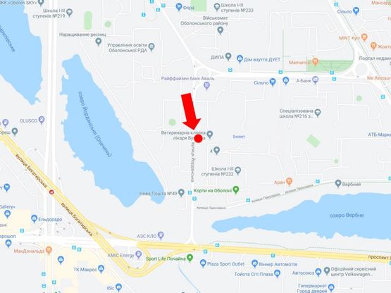 Схема рекламной плоскости по адресу Иорданская ул. (бывш. Гавро ул.), 4, в сторону пр. Бандеры