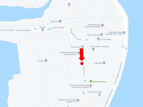 Схема рекламної площини за адресою Электриков ул., 23-Б, возле ЖК "Рыбальский", в сторону спорт.клуба "Пятый элемент"