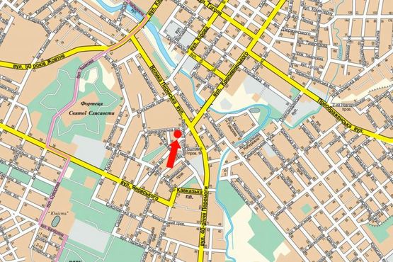 Схема рекламной плоскости по адресу Кропивницкого ул., возле Авторынка, ТЦ "Тарон" (флажок)