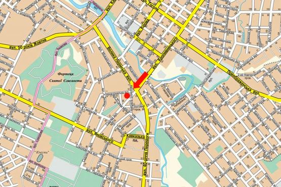 Схема рекламной плоскости по адресу Кропивницкого ул., возле Авторынка, ТЦ "Тарон" (флажок)